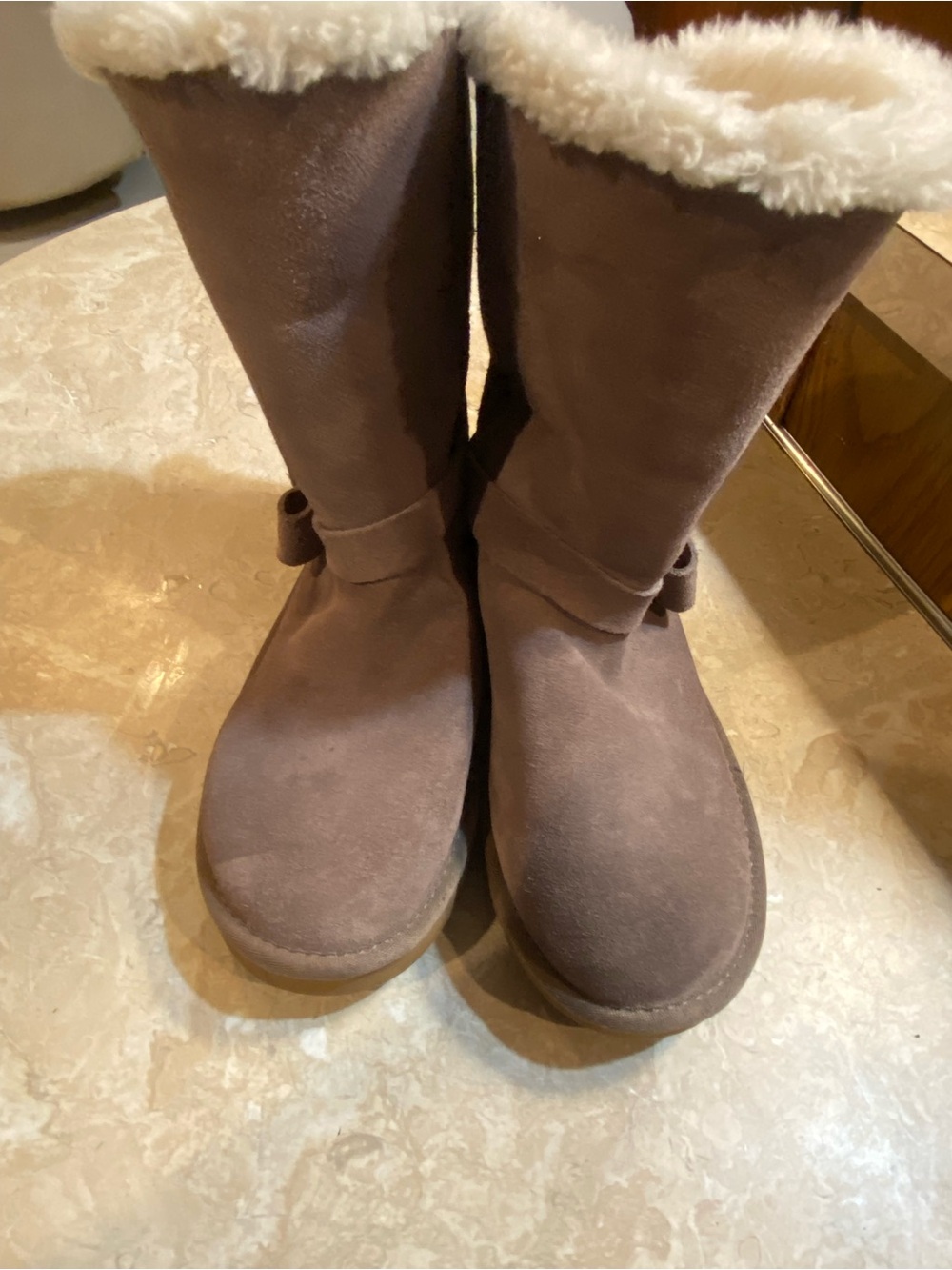 Koolaburra Chestnut Suede Shearling-Lined Winter Boots